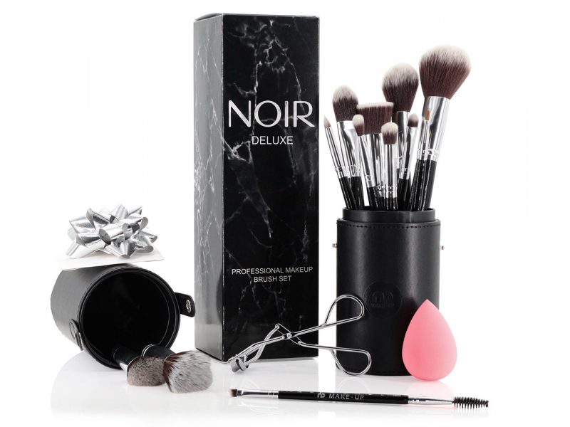 Makeup Brush Set from Noir including a selection of brushes and eyelash curlers